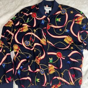 Alfred Dunner Navy Jacket with Red and Gold Accents